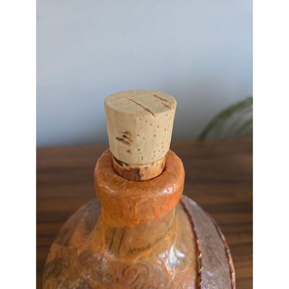 Handmade Papier Mache Covered Glass Decorative Bottle - Picture 3 of 8